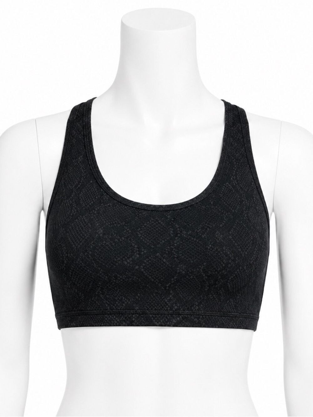 GAP Eclipse Sports Bra Black Python Snake Print Strappy Racerback Activewear L